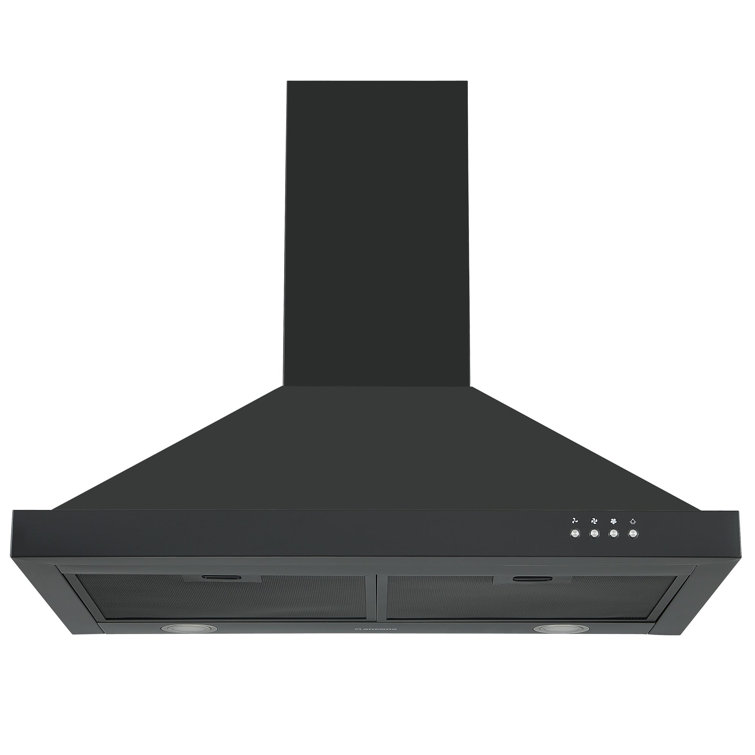 Ancona 30” 450 CFM Convertible Wall Mount Pyramid Range Hood in Black